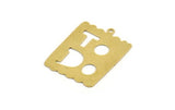 Brass Written Charm, 4 Raw Brass To Do Written Charms With 1 Loop, Charm Pendants (24x32x0.60mm) A5262