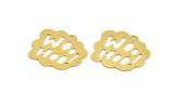 Brass Written Charm, 6 Raw Brass WooHoo! Written Charms With 1 Hole, Charm Pendants (26x29x0.60mm) A5253