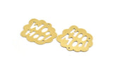 Brass Written Charm, 6 Raw Brass WooHoo! Written Charms With 1 Hole, Charm Pendants (26x29x0.60mm) A5253