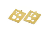Brass Written Charm, 8 Raw Brass To Do Written Charms With 1 Loop, Charm Pendants (18x24x0.60mm) A5261