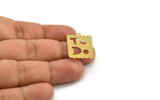 Brass Written Charm, 8 Raw Brass To Do Written Charms With 1 Loop, Charm Pendants (18x24x0.60mm) A5261