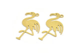 Brass Pelican Charm, 8 Raw Brass Pelican Shaped Charms With 1 Loop (33x18x0.60mm) A5265