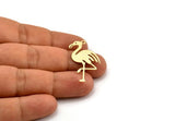 Brass Pelican Charm, 8 Raw Brass Pelican Shaped Charms With 1 Loop (33x18x0.60mm) A5265