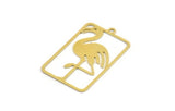 Brass Pelican Charm, 8 Raw Brass Pelican Shaped Charms With 1 Loop (36x22x0.60mm) A5264