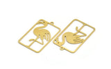 Brass Pelican Charm, 8 Raw Brass Pelican Shaped Charms With 1 Loop (36x22x0.60mm) A5264