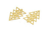 Brass Triangle Charm, 8 Raw Brass Triangle Shaped Charms With 1 Loop (30x21x0.60mm) A5299