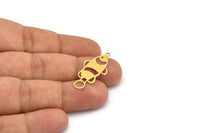 Brass Fish Charm, 12 Raw Brass Fish Shaped Charms With 1 Loop (30x15x0.60mm) A5263