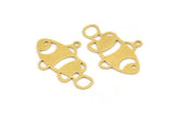Brass Fish Charm, 12 Raw Brass Fish Shaped Charms With 1 Loop (28x18x0.60mm) A5269