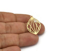 Brass Marquise Charm, 12 Raw Brass Marquise Charms With 1 Loop, Earrings, Pendants (29x18x0.60mm) A5271