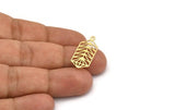 Brass Charm, 12 Raw Brass Charms With 1 Loop, Pendant Findings (24x11x0.60mm) A5290