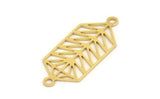 Brass Charm, 12 Raw Brass Charms With 2 Loops, Pendant Findings (27x11x0.60mm) A5292