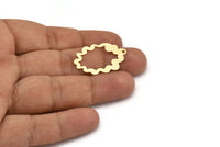 Brass Irregular Charm, 12 Raw Brass Irregular Shaped Charms With 1 Loop (32x19x0.60mm) A5276