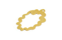 Brass Irregular Charm, 12 Raw Brass Irregular Shaped Charms With 1 Loop (32x19x0.60mm) A5276