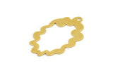 Brass Irregular Charm, 12 Raw Brass Irregular Shaped Charms With 1 Loop (32x19x0.60mm) A5276