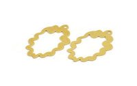 Brass Irregular Charm, 12 Raw Brass Irregular Shaped Charms With 1 Loop (32x19x0.60mm) A5276