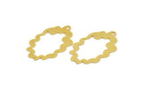Brass Irregular Charm, 12 Raw Brass Irregular Shaped Charms With 1 Loop (32x19x0.60mm) A5276