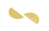 Semi Circle Charm, 24 Raw Brass Half Moon Charms With 1 Hole (14x6x0.60mm) A5285