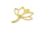Brass Lotus Charm, 24 Raw Brass Lotus Shape Charms, Charm Pendants (24x22x0.60mm) A5329