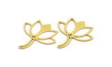Brass Lotus Charm, 24 Raw Brass Lotus Shape Charms, Charm Pendants (24x22x0.60mm) A5329