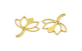 Brass Lotus Charm, 24 Raw Brass Lotus Shape Charms, Charm Pendants (24x22x0.60mm) A5329