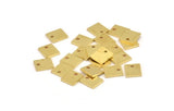 Brass Square Charm, 24 Raw Brass Tiny Square Charms With 1 Hole (8x7x1mm) A5317
