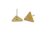 Brass Triangle Earring, 6 Raw Brass Industrial Triangle Stud Earrings (10x1.5mm) Y071 A5371