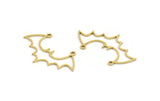 Brass Bat Charm, 24 Raw Brass Bat Charms With 2 Loops, Brass Connectors, Earring Findings (20x36x0.80mm) A5351