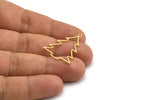 Brass Tree Charm, 24 Raw Brass Tree Charms With 1 Loop, Pendant, Findings (30x23x0.80mm) A5354