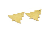 Brass Tree Charm, 8 Raw Brass Tree Charms With 1 Hole, Pendant, Findings (24x23x0.80mm) A5365