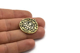 Brass Round Charm, Raw Brass Round Charm With 1 Loop, Eye Findings, White Brass Teardrop Findings (30x27.5x1.5mm) N2203