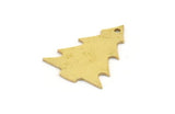 Brass Tree Charm, 8 Raw Brass Tree Charms With 1 Hole, Pendant, Findings (25x19x0.80mm) A5366