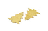 Brass Tree Charm, 8 Raw Brass Tree Charms With 1 Hole, Pendant, Findings (25x19x0.80mm) A5366