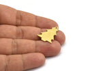 Brass Tree Charm, 8 Raw Brass Tree Charms With 1 Hole, Pendant, Findings (25x19x0.80mm) A5366
