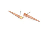 Copper Triangle Earring, 10 Raw Copper Triangle Stud Earrings (26x4.5x0.80mm) M260