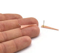 Copper Triangle Earring, 10 Raw Copper Triangle Stud Earrings (26x4.5x0.80mm) M260