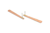 Copper Stick Earring, 6 Textured Raw Copper Stick Stud Earrings (43x6x3x0.80mm) M1024