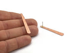 Copper Stick Earring, 6 Textured Raw Copper Stick Stud Earrings (43x6x3x0.80mm) M1024