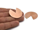 Copper Circle Earring, 2 Raw Copper Pizza Slice Stud Earrings (37x34x0.80mm) M254 A5485