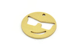 Brass Emoji Charm, 8 Raw Brass Emoji Face Charms With 1 Hole, Sunglasses Face, Smiley Face, Findings (18x0.80mm) A5566