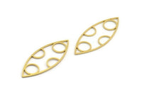 Brass Marquise Charm, 24 Raw Brass Marquise Charms, Earrings, Pendants (39x15x0.80mm) A5626