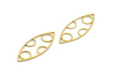 Brass Marquise Charm, 24 Raw Brass Marquise Charms, Earrings, Pendants (39x15x0.80mm) A5626