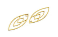 Brass Marquise Charm, 24 Raw Brass Marquise Charms, Earrings, Pendants (39x15x0.80mm) A5600