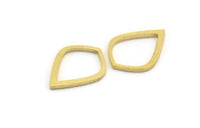 Brass Drop Charm, 50 Raw Brass Drop Ring Charms (16x12x1mm) A5565