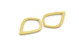 Brass Drop Charm, 50 Raw Brass Drop Ring Charms (16x12x1mm) A5565