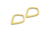 Brass Drop Charm, 50 Raw Brass Drop Ring Charms (16x12x1mm) A5565