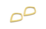 Brass Drop Charm, 50 Raw Brass Drop Ring Charms (16x12x1mm) A5565