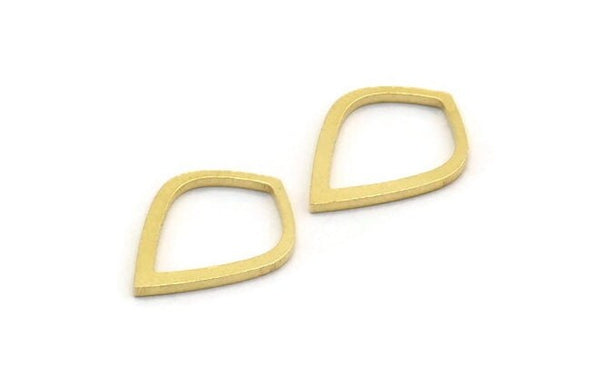 Brass Drop Charm, 50 Raw Brass Drop Ring Charms (16x12x1mm) A5565
