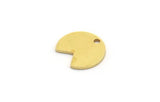 Brass Round Charm, 24 Raw Brass Crescent Moon Charms With 1 Hole, Findings (12x11x0.80mm) A5564