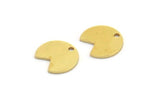 Brass Round Charm, 24 Raw Brass Crescent Moon Charms With 1 Hole, Findings (12x11x0.80mm) A5564