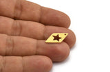Brass Star Charm, 24 Raw Brass Star Charms With 1 Hole, Charm Pendants (21x11x0.80mm) A5598
